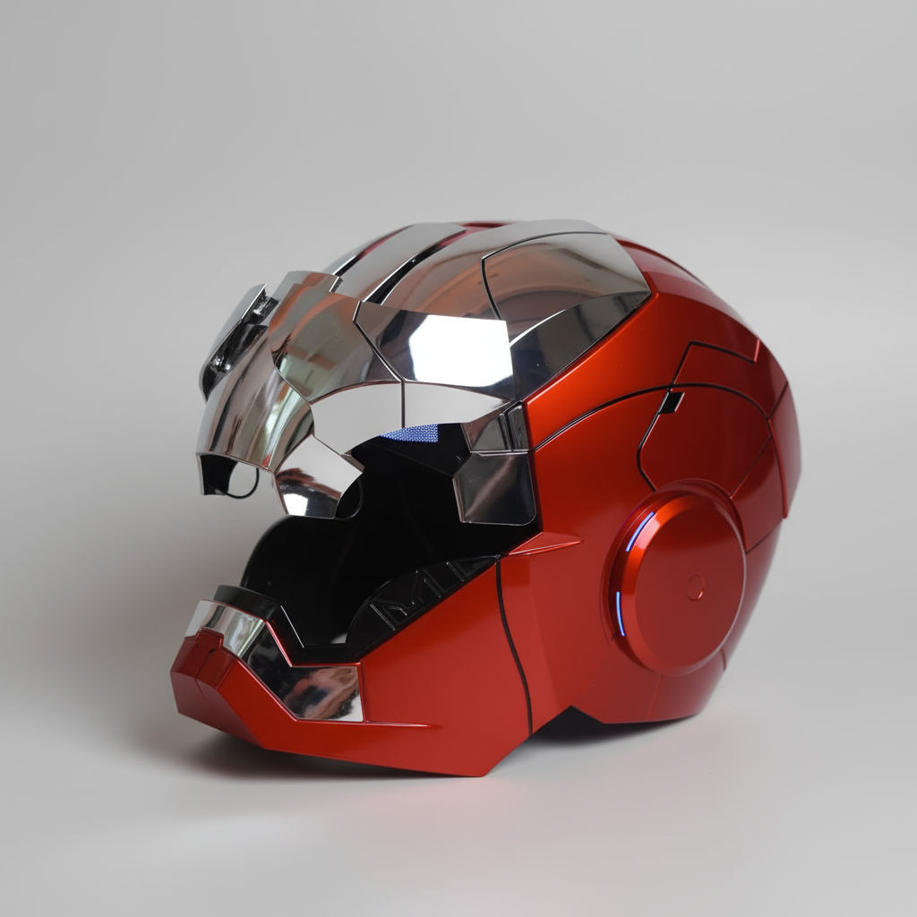 Convention cosplay prop Iron Man MK5 wearable helmet with led eyes and combat mode offered in Gold and Silver