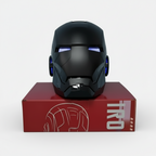 Wearable Iron Man MK5 helmet with JARVIS voice control and blue LED eyes for Marvel cosplay and costume wear MK5-60CM-BLK-BLUE