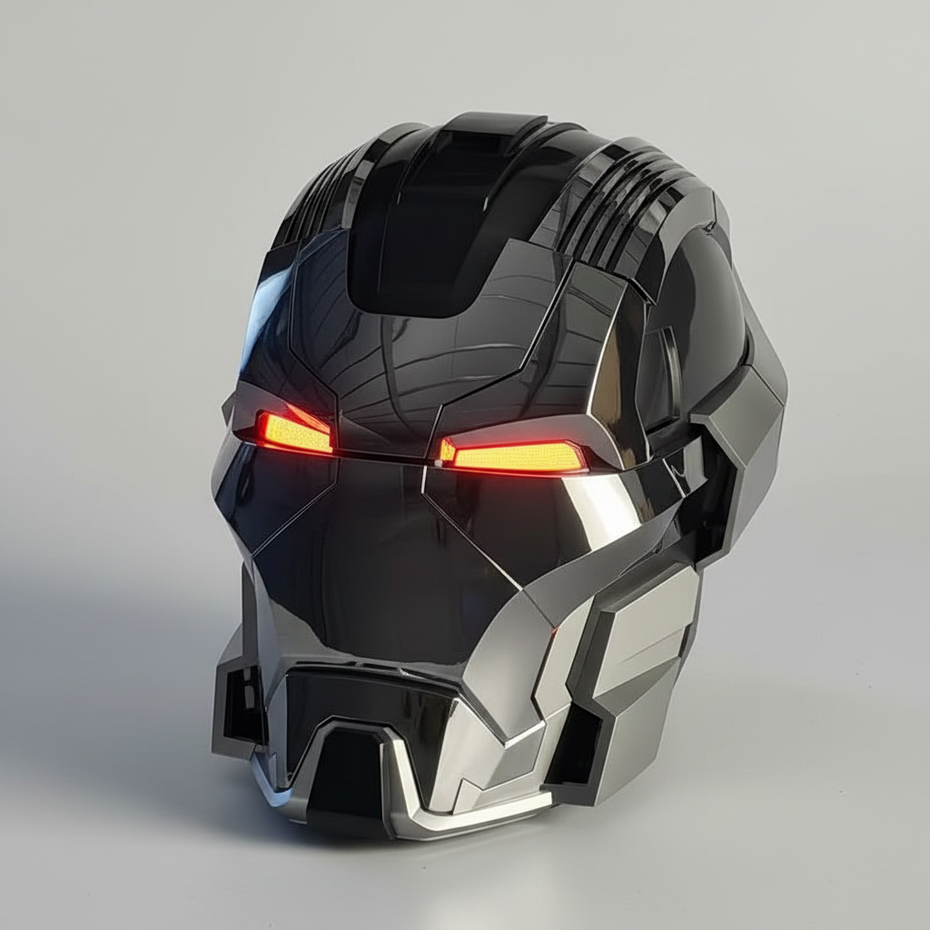 Silver Iron Man MK17 wearable helmet with JARVIS voice control and LED eyes for Marvel cosplay and costume wear MK5-60CM-BLK-MK17