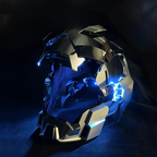 Iron Man MK17 helmet in silver finish with motorized faceplate and 2.4G remote, a wearable Marvel cosplay mask MK5-60CM-BLK-MK17