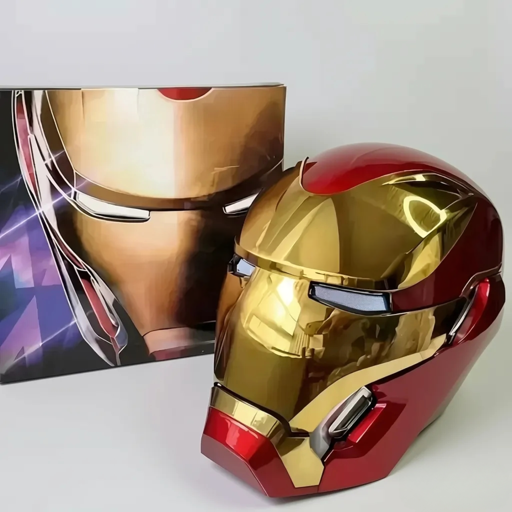 Gold Iron Man MK50 wearable helmet with JARVIS voice control and LED eyes for Marvel cosplay and costume wear MK50-60CM-GLD