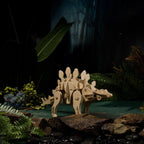 Handset controlled Stegosaurus with light sensor and realistic roar and stomp sounds for interactive dinosaur play
