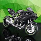 Ninja H2R superbike replica with a green trellis frame and alloy engine detail for a motorsport display and gift