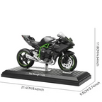 Kawasaki Ninja H2R scale model measuring 21 cm long in zinc alloy for a desk display and motorcycle fan gift