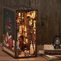 DIY book nook kit that builds a lamplit magic apothecary between your books, a 1:24 miniature bookshelf insert for readers Magic Pharmacist