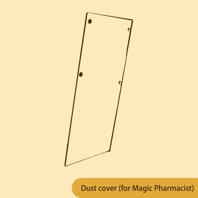 Clear protective dust cover that shields a finished apothecary book nook from dust, a display case add on for the model kit DustCover