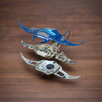Marine manta ray kinetic metal model with dynamic swimming action for biomimicry and ocean life lovers