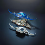 Biomechanical manta ray 3d metal model with brass gears and moving fins as a STEM gift for engineers