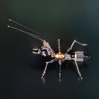 Articulated 3D metal ant puzzle in black and gold for adult model builders, insect fans, and a display shelf centerpiece Black Golden version.
