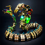 1000 piece 3D metal snake puzzle kit with precision cut alloy segments for patient adult model builders