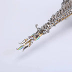 Mechanical animal model kit shaped as a crocodile with precision cut steel parts for a steampunk collector display