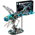 Mechanical dragonfly building blocks set with LED lighting, an illuminated 866 piece display model and STEM gift kit DRAGONFLY-2