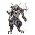 3D metal Minotaur puzzle of the bull-headed Greek guardian with a ritual fork, a steampunk model kit for adult collectors.
