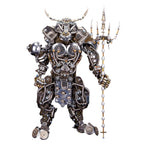 3D metal Minotaur puzzle of the bull-headed Greek guardian with a ritual fork, a steampunk model kit for adult collectors.