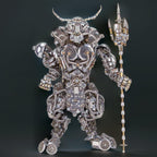 Steampunk Minotaur metal model kit with over 2500 stainless steel and copper pieces for advanced adult model builders.