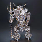 Mechanical Minotaur statue standing 33 cm tall as a mythology display centerpiece for a study, office, or game room shelf.