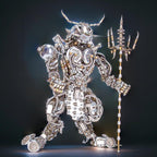 Greek mythology Minotaur 3D metal puzzle with tri-metal alloy and copper detailing for expert builders and shelf decor.