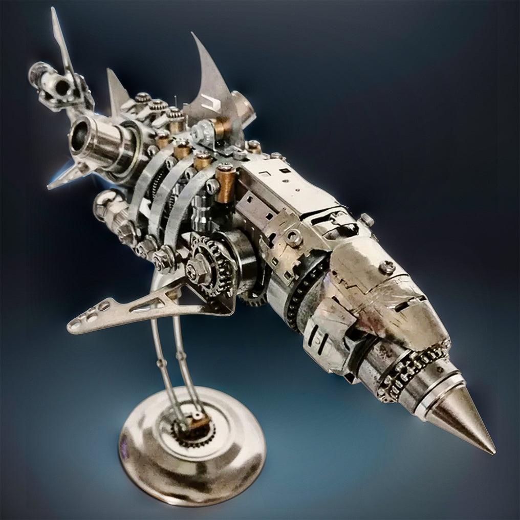 Intermediate no-glue metal shark building kit for teen and adult ocean lovers and marine life enthusiasts