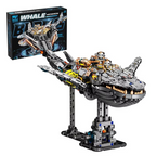 Light up mechanical whale building blocks set with 1388 pieces and glowing LED display for a marine desk centerpiece