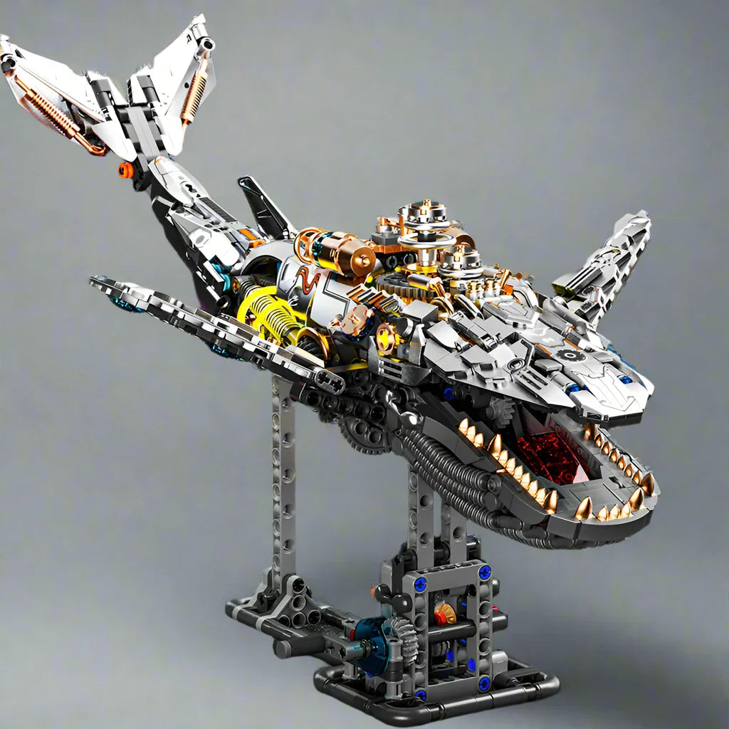 Interlocking ABS brick whale construction set with 1388 building blocks compatible with major brick brands for teens