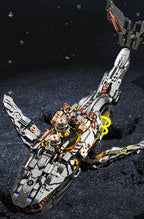 Detailed 1388 piece mechanical whale model kit with movable joints and glowing LED for a collectible desk display