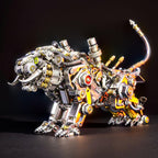 3D metal tiger model standing on a poseable steel frame, a steampunk conversation piece for office and home shelves (fits MP0026BB, MP0026SA)