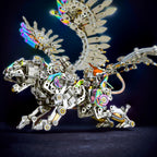 Majestic winged tiger metal model with wings fully spread, a steampunk statement gift for adult puzzle and model fans (fits MP0026BA, MP0026BB)