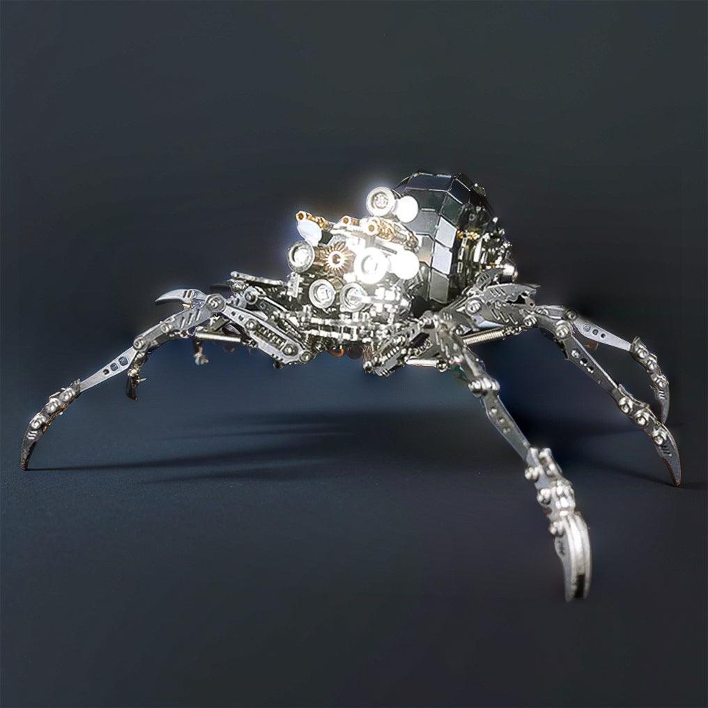 203 piece metal spider puzzle kit with parts and tools, a glue free stainless steel build for adult hobbyists