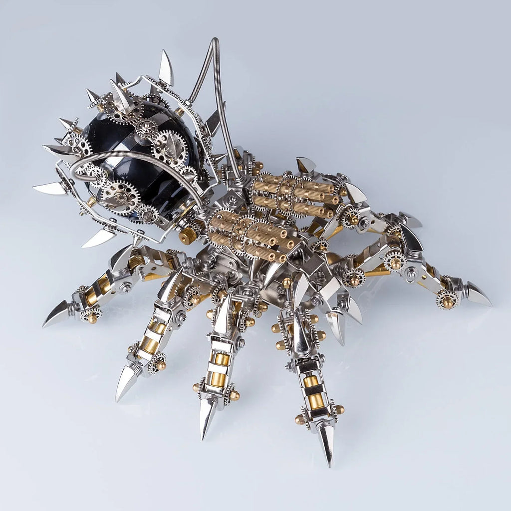 Mechanical metal tarantula model kit with a built in Bluetooth speaker and movable legs, a steel desk centerpiece Tarantula