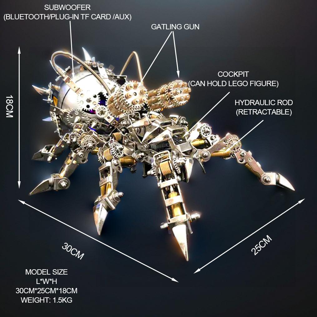 Metal arachnid Bluetooth speaker model with a 40mm subwoofer and 30cm build, a steampunk desk kit for ages 14 and up Tarantula, Spider