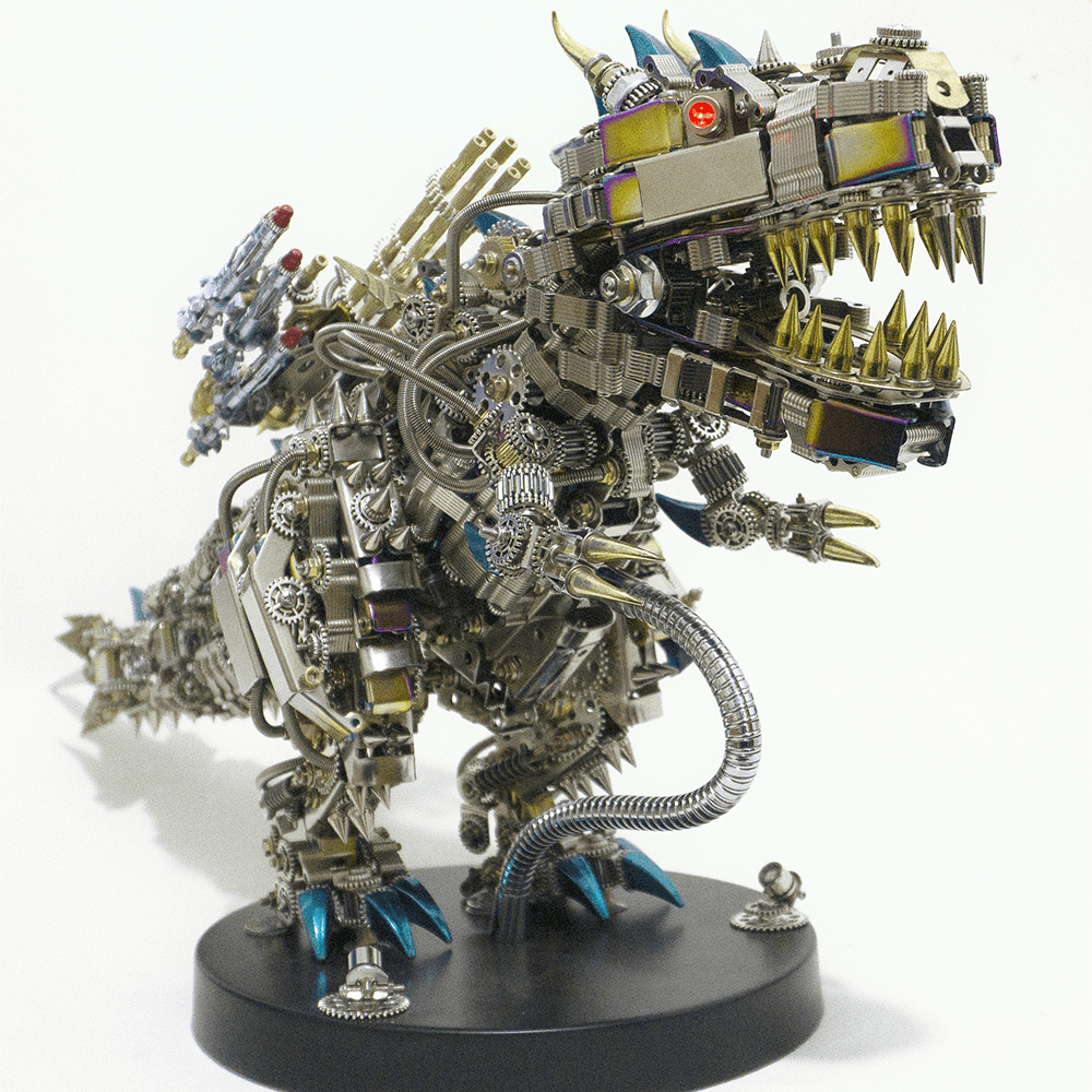 3D metal T-Rex model kit with more than 3120 stainless steel pieces for expert adult builders and collectors