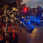 Metal dinosaur assembly kit designed for experienced builders ages 15 and up who love mechanical models