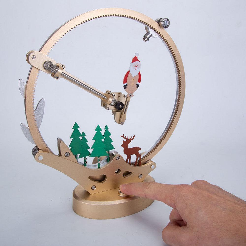 Handheld size Santa Claus metal puzzle model, a motorized kinetic building kit and hands-on hobby gift for teens and adults