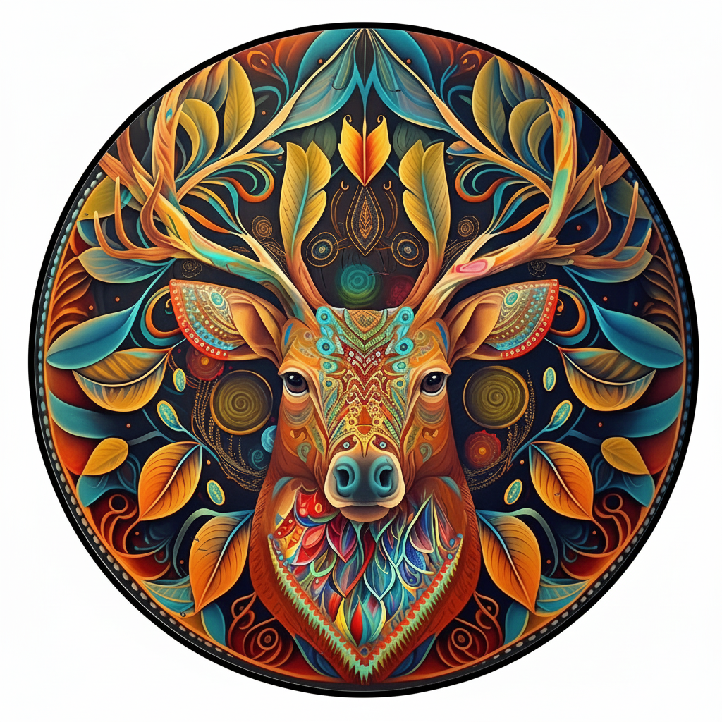 Deer Head wooden jigsaw puzzle in linden wood with whimsical hidden pieces, a display ready nature art gift for adults
