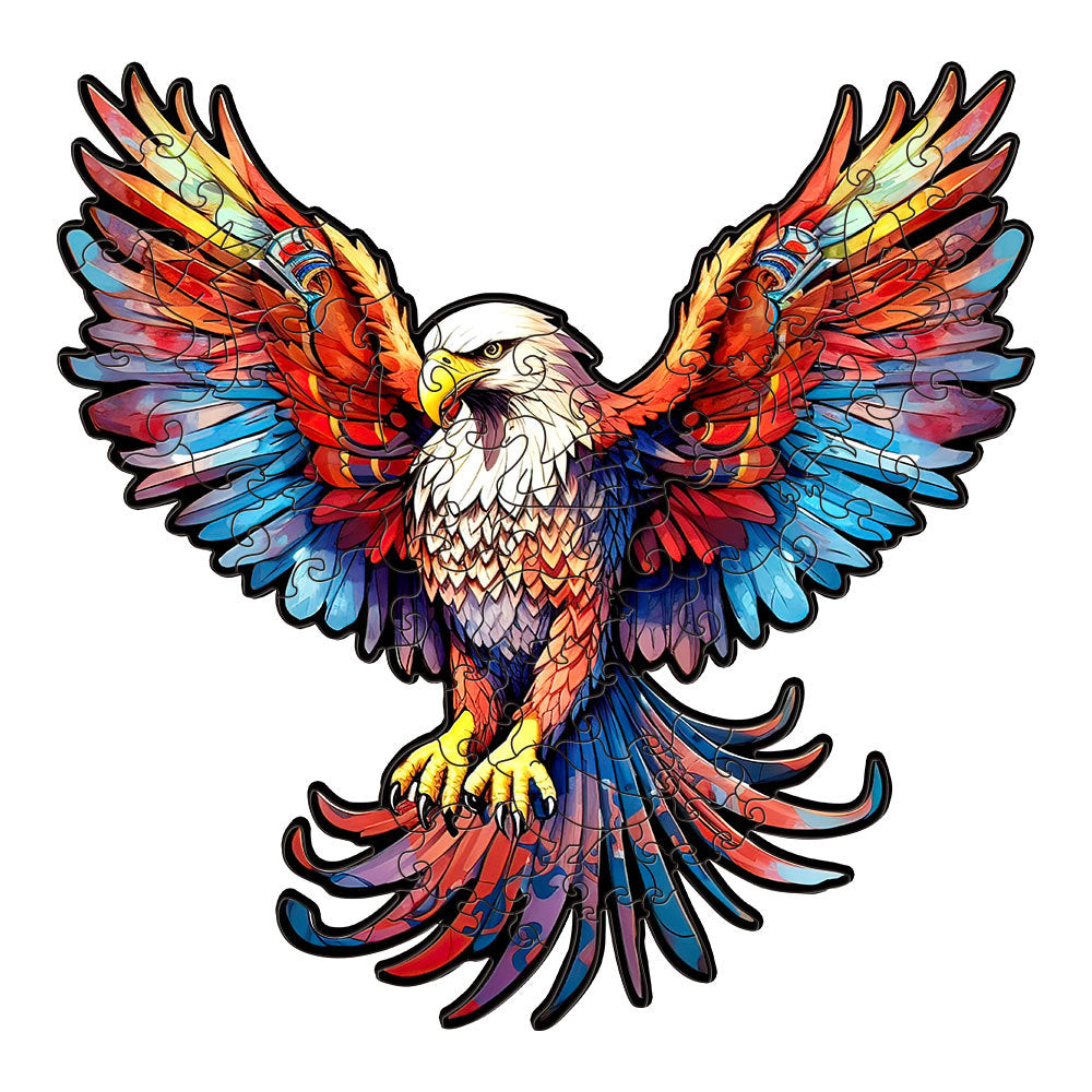 Wooden animal jigsaw puzzle with rich color and clever whimsy cut pieces ideal for collectors decorating with animal art choose the Exotic Owl design