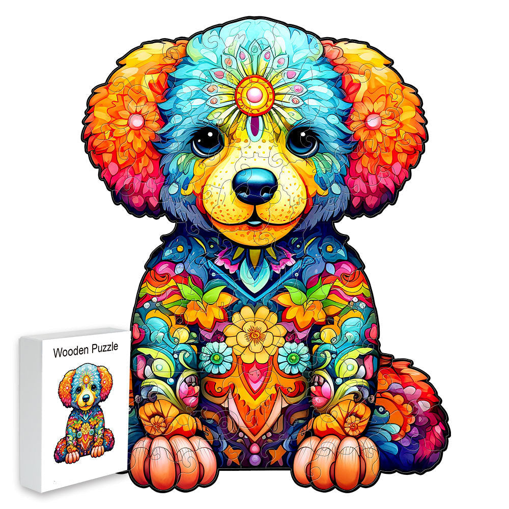 Nature inspired wooden jigsaw puzzle cut from eco friendly linden wood a thoughtful birthday and holiday puzzle gift choose the Rainbow Cat design