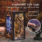 Battery LED book nook with a touch switch and soft cosmic lighting, a desk decor light for a bookshelf at night