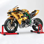 Chrome plated Ninja H2R diecast superbike with working lights and engine sound, a 1:6 scale collector display Gold