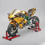 Chrome Ninja H2R hyperbike model in 1:6 scale with a diecast metal body for a motorcycle desk decor collection Gold