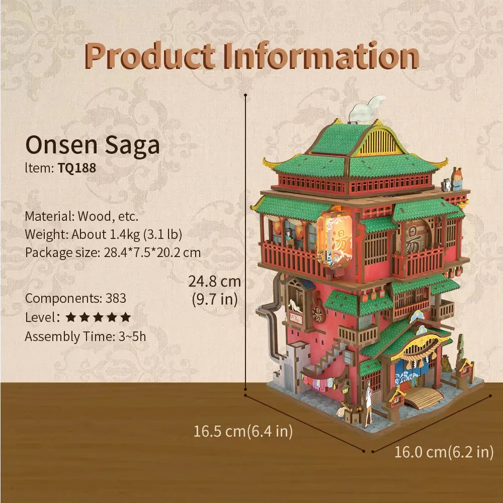 Hands on 3D wooden puzzle that makes a birthday or Christmas gift for model collectors and anime and Japan culture fans