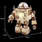 Illuminated steampunk music box with a warm LED glow through the heart window, ambient desk light for adults