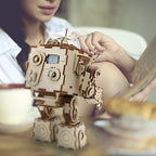 Handmade wooden music box that plays a classic melody, a calming steampunk build and gift for music lovers