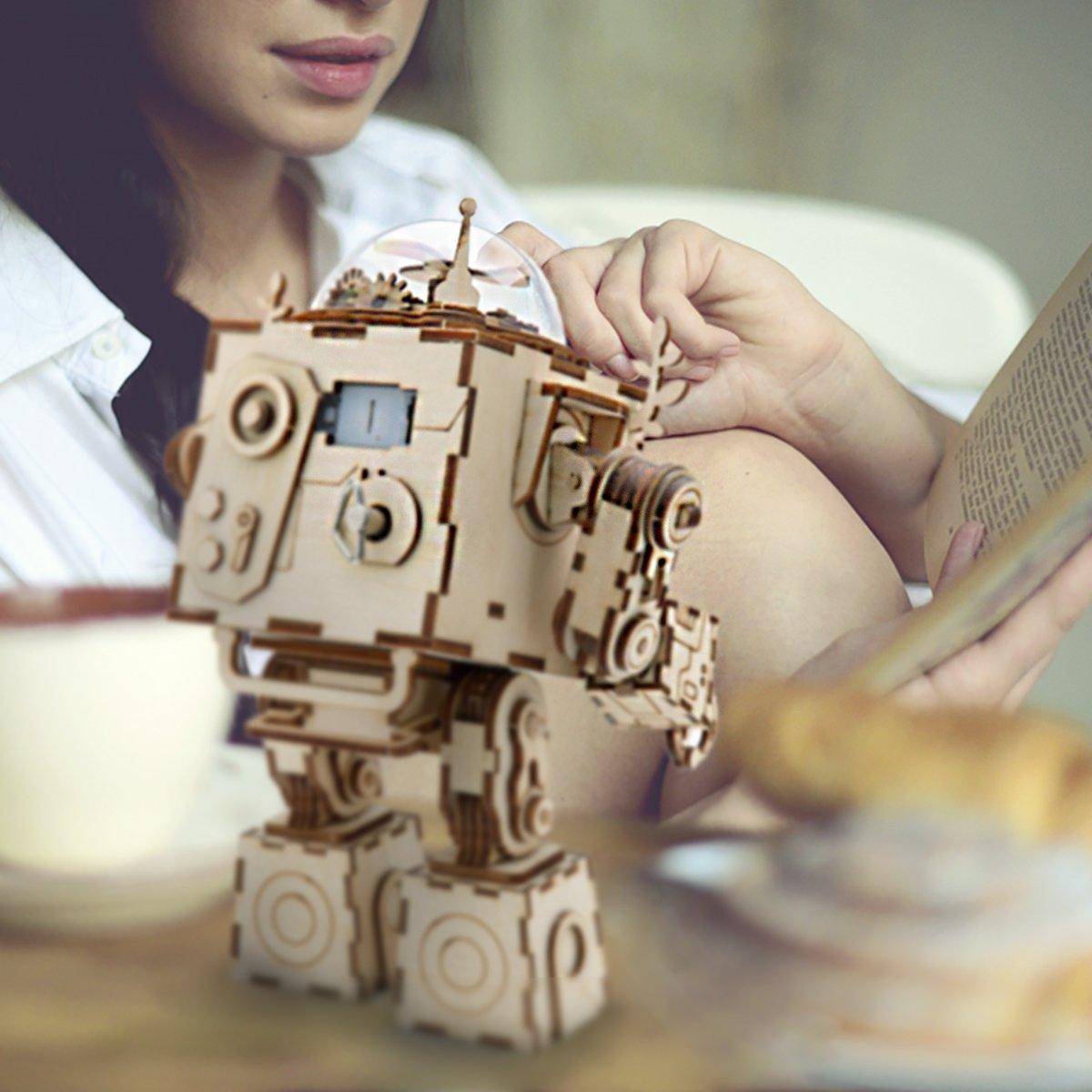 Handmade wooden music box that plays a classic melody, a calming steampunk build and gift for music lovers