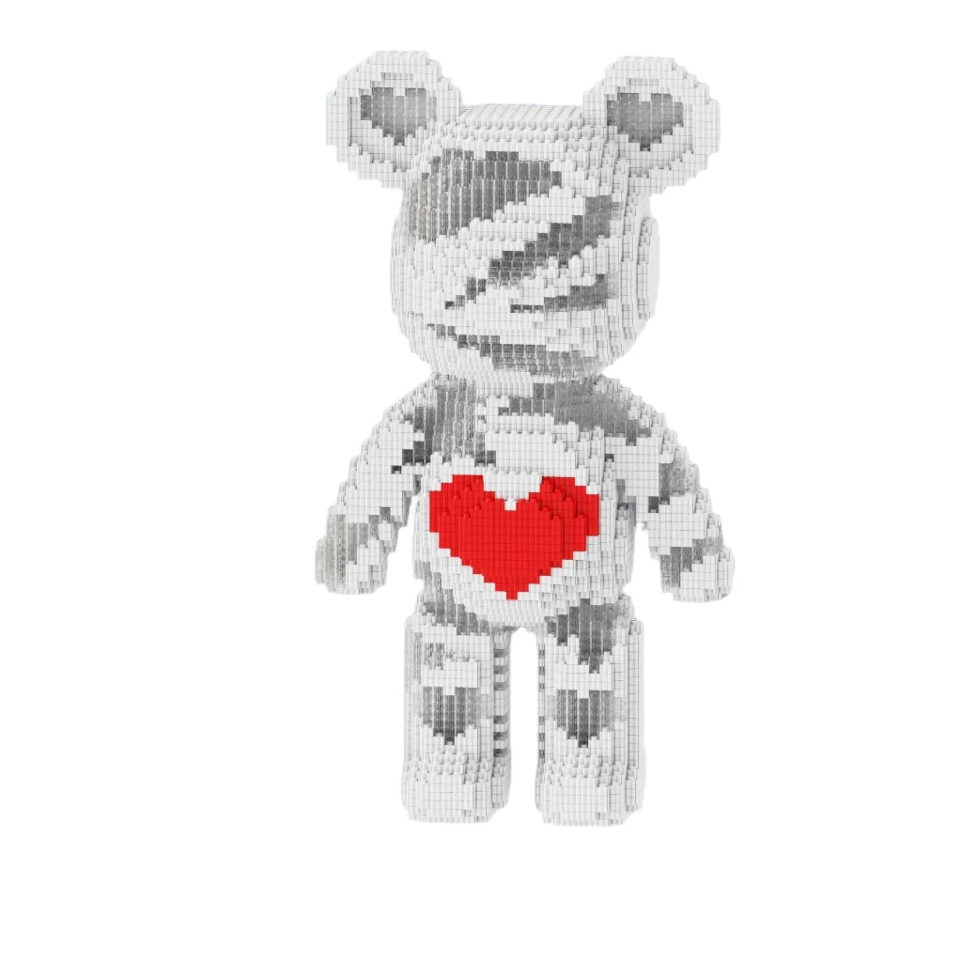 Brick bear display piece, 3688 micro blocks that finish at 47 cm tall for shelf, desk, and cabinet decor 5554