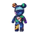 Micro block bear sculpture kit, an advanced 3688-piece adult building set and display model for pop-art fans 5537