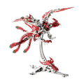 Stainless steel phoenix 3D metal puzzle kit with movable flapping wings, a 358 piece mechanical build for adult hobbyists Blue