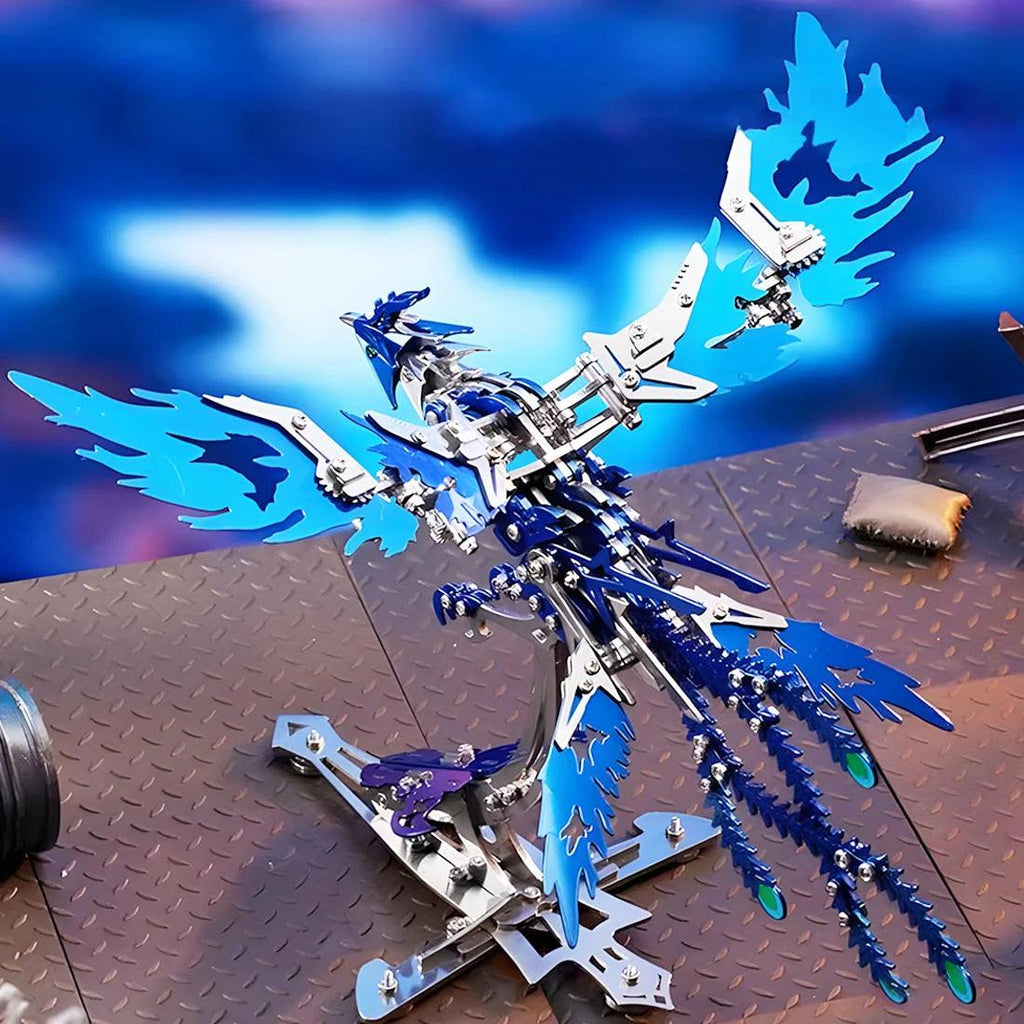Tarnish resistant stainless steel phoenix kit, a collectible 3D metal puzzle and mechanical display model for adult builders Gold
