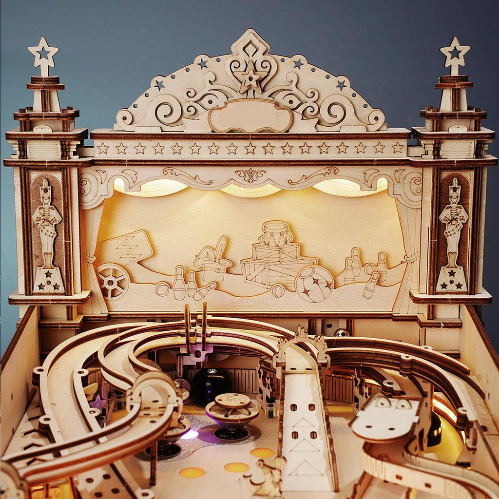 Build it yourself pinball arcade puzzle kit that makes a fun mechanical model gift for teens and adults age 14 up