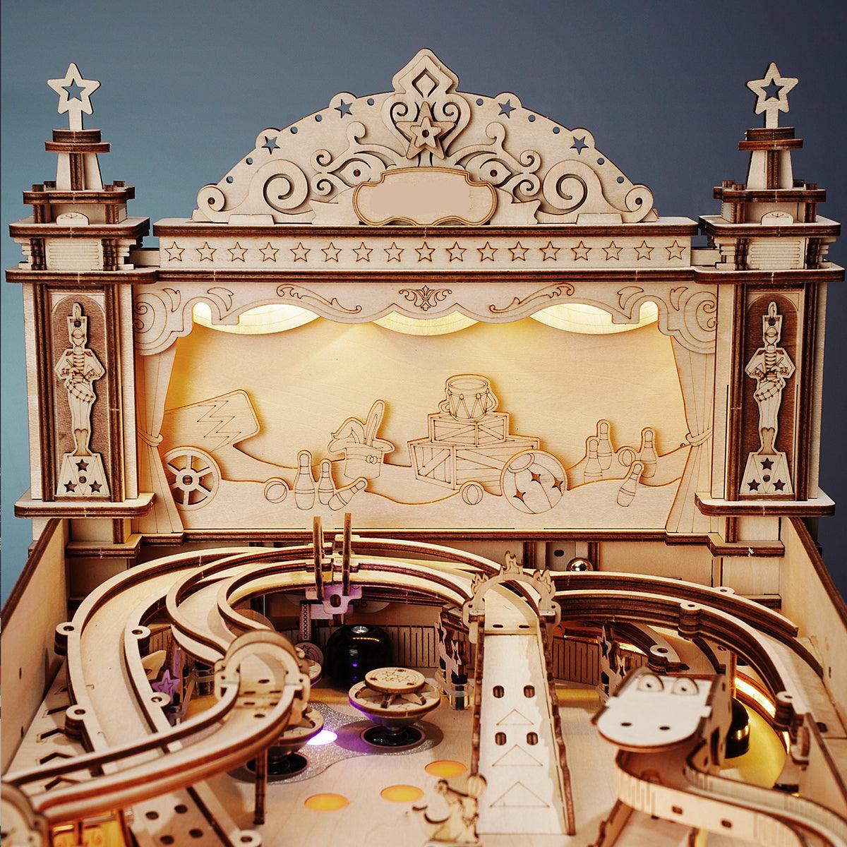 Build it yourself pinball arcade puzzle kit that makes a fun mechanical model gift for teens and adults age 14 up