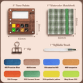 Travel watercolor paint set with walnut palette, mini sketchbook, and refillable water brush for hobby artists Green Set
